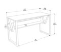 Birou, Zena Home, Lona, 120x72 cm, PAL, Alb/Auriu