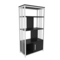 Corp biblioteca, Zena Home, Valero, 60x120x29 cm, PAL, Alb / Antracit