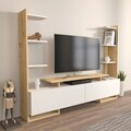 Comoda TV, Zena Home, Ava, PAL, Alb / Stejar