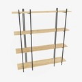 Corp biblioteca, Zena Home, Moss, 160x180x29 cm, PAL, Stejar / Negru