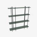Corp biblioteca, Zena Home, Moss, 160x180x29 cm, PAL, Verde/Negru
