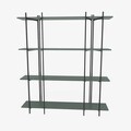 Corp biblioteca, Zena Home, Moss, 160x180x29 cm, PAL, Verde/Negru