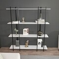 Corp biblioteca, Zena Home, Moss, 160x180x29 cm, PAL, Alb/Negru