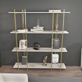 Corp biblioteca, Zena Home, Moss, 160x180x29 cm, PAL, Alb/Auriu