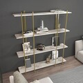 Corp biblioteca, Zena Home, Moss, 160x180x29 cm, PAL, Alb/Auriu