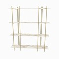 Corp biblioteca, Zena Home, Moss, 160x180x29 cm, PAL, Alb/Auriu