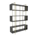 Corp biblioteca, Zena Home, Bruti, 120x180x29 cm, PAL, Antracit / Aur