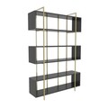 Corp biblioteca, Zena Home, Bruti, 120x180x29.6 cm, PAL, Antracit / Aur