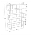 Corp biblioteca, Zena Home, Bruti, 120x180x29 cm, PAL, Antracit / Aur