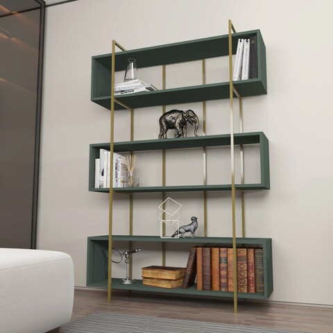 Corp biblioteca, Zena Home, Bruti, 120x180x29 cm, PAL, Verde