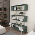 Corp biblioteca, Zena Home, Bruti, 120x180x29 cm, PAL, Verde/Alb