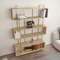 Corp biblioteca, Zena Home, Bruti, 120x180x29 cm, PAL, Stejar / Aur