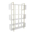 Corp biblioteca, Zena Home, Bruti, 120x180x29 cm, PAL, Alb/Auriu