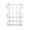 Corp biblioteca, Zena Home, Bruti, 120x180x29 cm, PAL, Alb/Auriu