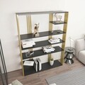 Corp biblioteca, Zena Home, Jenny, 120x160x29.6 cm, PAL, Antracit / Aur