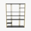 Corp biblioteca, Zena Home, Jenny, 120x160x29 cm, PAL, Antracit / Aur