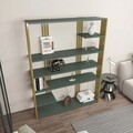 Corp biblioteca, Zena Home, Jenny, 120x160x29.6 cm, PAL, Verde / Aur