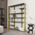 Corp biblioteca, Zena Home, Jenny, 120x160x29.6 cm, PAL, Verde / Aur