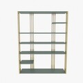 Corp biblioteca, Zena Home, Jenny, 120x160x29.6 cm, PAL, Verde / Aur