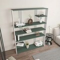 Corp biblioteca, Zena Home, Jenny, 120x160x29.6 cm, PAL, Verde/Alb