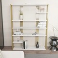 Corp biblioteca, Zena Home, Jenny, 120x160x29 cm, PAL, Alb/Auriu