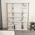 Corp biblioteca, Zena Home, Jenny, 120x160x29.6 cm, PAL, Alb/Auriu