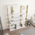 Corp biblioteca, Zena Home, Jenny, 120x160x29.6 cm, PAL, Alb/Auriu