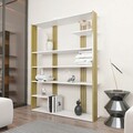 Corp biblioteca, Zena Home, Jenny, 120x160x29.6 cm, PAL, Alb/Auriu