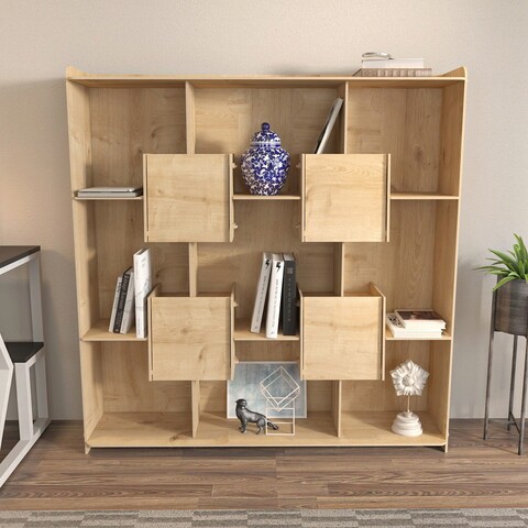 Corp biblioteca, Zena Home, Alimo, 136.7x138x27.5 cm, PAL, Stejar