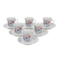 Set pentru ceai sau cafea 12 piese Clara, Domotti, 6 persoane, 200 ml, portelan