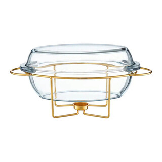 Transparent;Auriu, Chafing dish 4.5 L