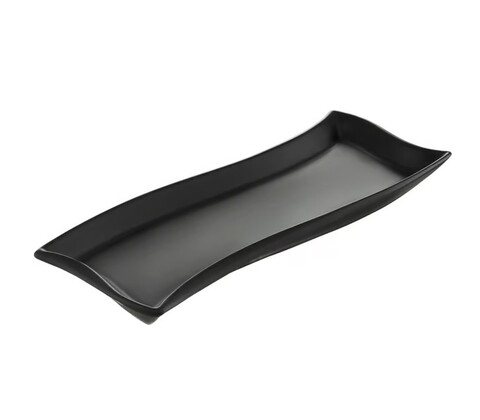 Platou servire Salsa, Ambition, 30 x 10 cm, portelan, negru