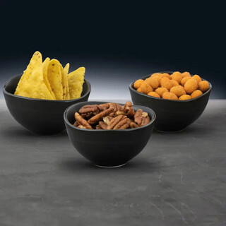 Negru, Set 3 boluri 8 x 4 cm