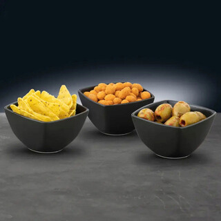 Negru, Set 3 boluri 8.3 cm