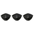 Set 3 boluri servire Salsa, Ambition, 8.3 x 8.3 x 4.8 cm, 140 ml, portelan, negru