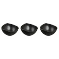 Set 3 boluri servire Salsa, Ambition, 9.5 x 9.5 x 4.5 cm, 130 ml, portelan, negru