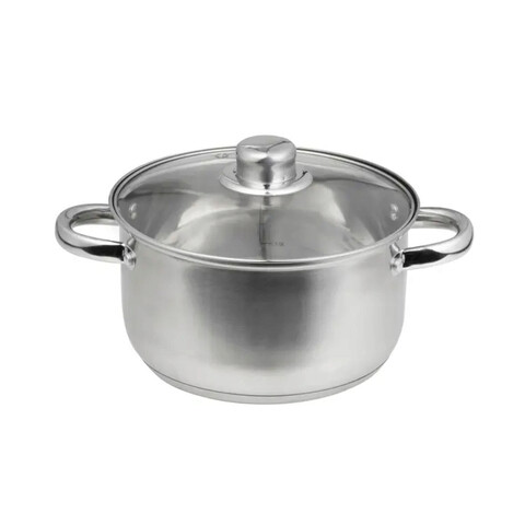 Oala cu capac Santo, Domotti, Ø20 cm, 3.1 L, inox/sticla, argintiu