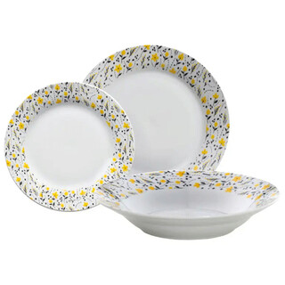 Alb/Galben, Serviciu de masa 18 piese