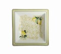 Platou servire Limoni, Brandani, 18.5 x 18.5 cm, portelan New Bone China