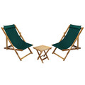 Set 2 sezlonguri cu masuta, My Interior, Sun, 90 x 59 x 80 cm, lemn de carpen, verde