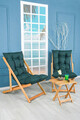 Set 2 sezlonguri cu masuta, My Interior, Sunny, 90 x 59 x 80 cm, lemn de carpen, verde