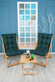 Set 2 sezlonguri cu masuta, My Interior, Sunny, 90 x 59 x 80 cm, lemn de carpen, verde