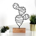Decoratiune, Cactus Round, 17x40x3.5 cm, Metal, Negru