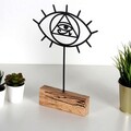 Decoratiune, Eye, 17x35x3.5 cm, Metal, Negru