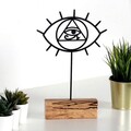 Decoratiune, Eye, 17x35x3.5 cm, Metal, Negru