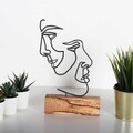 Decoratiune, Faces, 17x38x3.5 cm, Metal, Negru