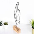 Decoratiune, Feather, 17x41x3.5 cm, Metal, Negru