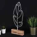 Decoratiune, Feather, 17x41x3.5 cm, Metal, Alb