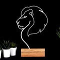 Decoratiune, Lion, 17x32x3.5 cm, Metal, Alb