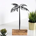 Decoratiune, Palm, 17x35x3.5 cm, Metal, Negru